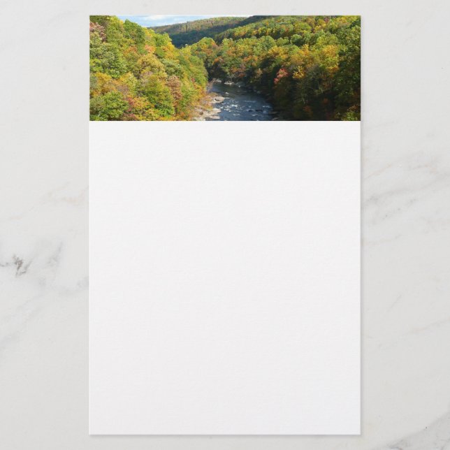 Ohiopyle River in Fall I Pennsylvania Autumn Stationery (Front)