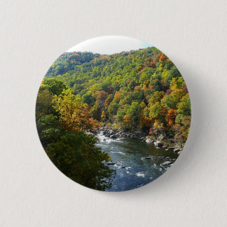 Ohiopyle River in Fall II Pennsylvania Autumn 6 Cm Round Badge