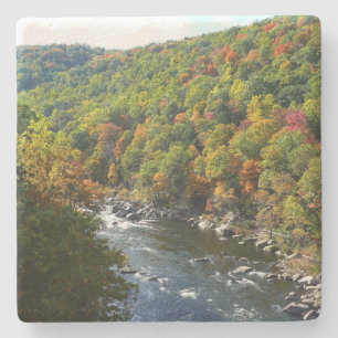 Ohiopyle River in Fall II Pennsylvania Autumn Stone Coaster