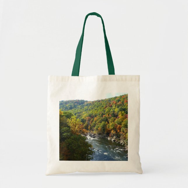 Ohiopyle River in Fall II Pennsylvania Autumn Tote Bag (Front)