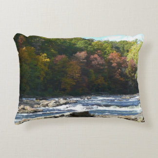 Ohiopyle River Rapids in Fall Pennsylvania Autumn Decorative Cushion