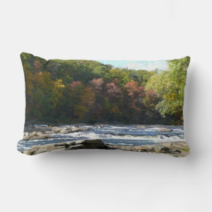 Ohiopyle River Rapids in Fall Pennsylvania Autumn Lumbar Cushion