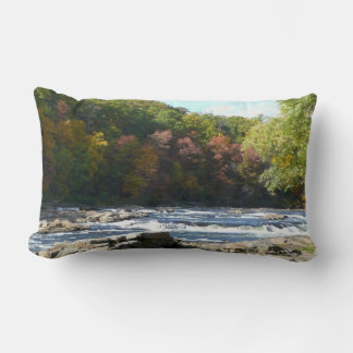 Ohiopyle River Rapids in Fall Pennsylvania Autumn Lumbar Cushion
