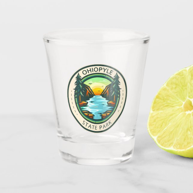 Ohiopyle State Park Pennsylvania Badge Shot Glass (Front)