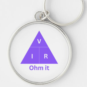 Ohm It Purple Ohm's Law Triangle Key Ring
