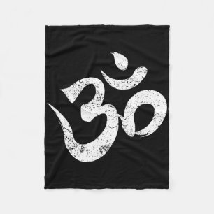 Ohm Meditation Symbol Aum Spiritual Indian Buddhis Fleece Blanket