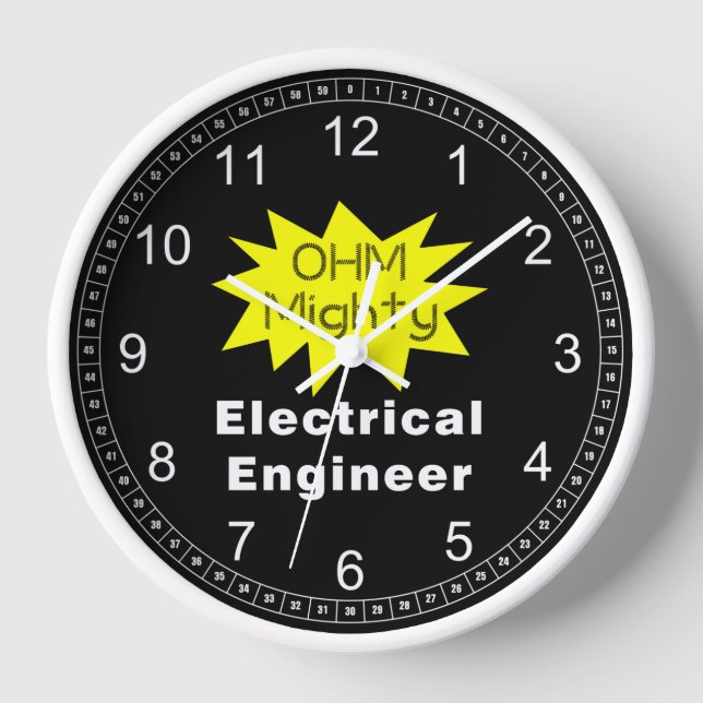 Ohm Mighty Electrical Engineer Clock (Front)