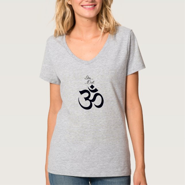 Ohm Om Symbol Breathe in Breathe Out T-Shirt (Front)