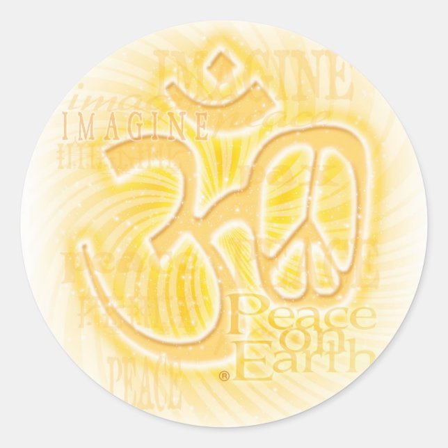 Ohm Peace Classic Round Sticker (Front)