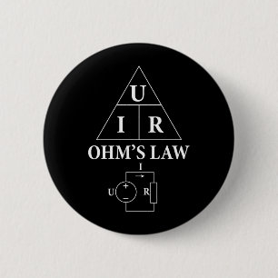 Ohm’s law 6 cm round badge