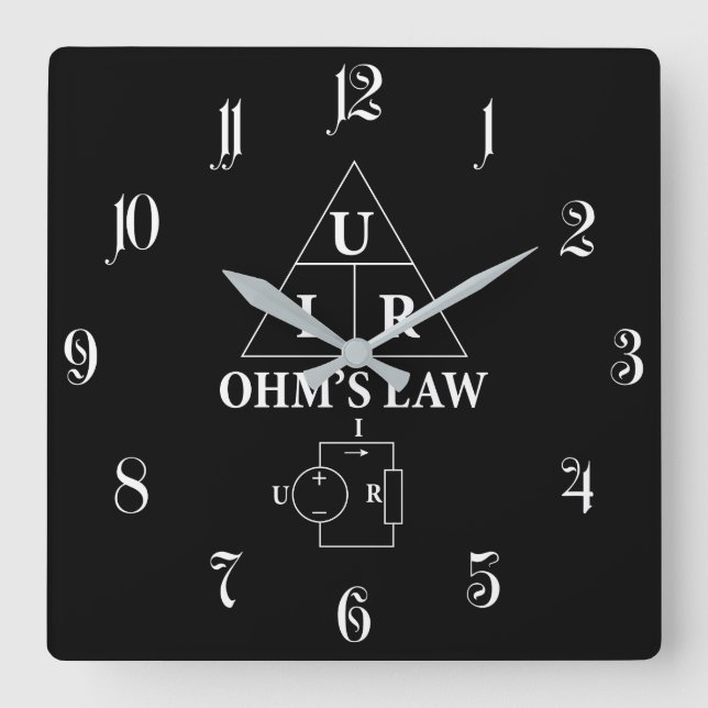 Ohm’s law square wall clock (Front)