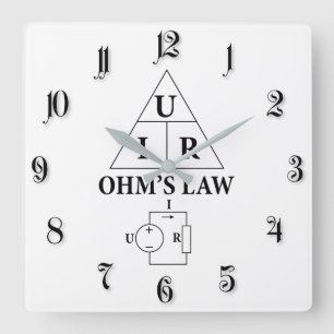 Ohm’s law square wall clock