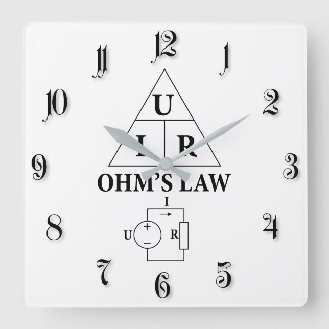 Ohm’s law square wall clock (Front)