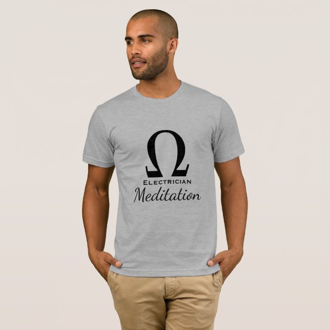 Ohm symbol & "Electrician Meditation" T-Shirt (Front Full)