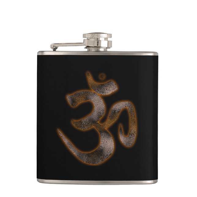 Ohm Symbol Hip Flask (Front)