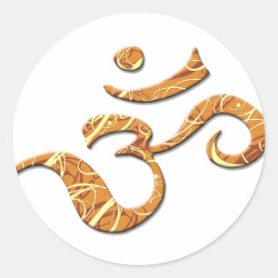 Ohm Symbol in Bronze (Sticker) Classic Round Sticker