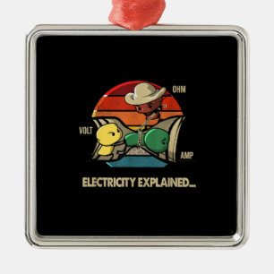 Ohm Volt Amp Electricity Explained Electrician Metal Tree Decoration