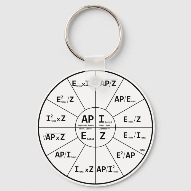 Ohms Law for AC Key Ring (Front)