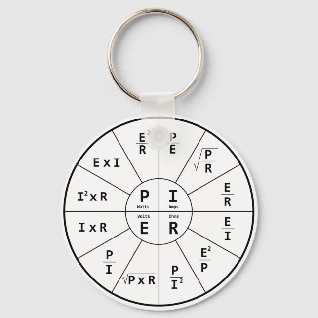 Ohm's Law for DC Key Ring (Front)