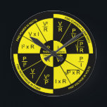 Ohm's Law Round Clock Black and Yellow Dial<br><div class="desc">Ohm's Law Round Clock with black and yellow dial</div>