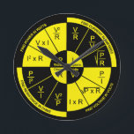 Ohm's Law Round Clock Black and Yellow Dial<br><div class="desc">Ohm's Law Round Clock with black and yellow dial</div>