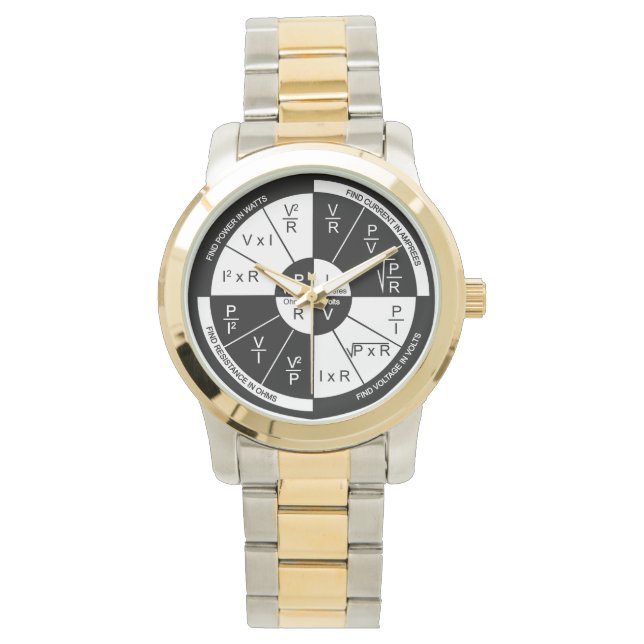 Ohm's Law Watch- Black and White Watch (Front)