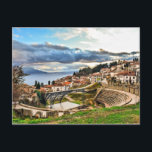 Ohrid, Macedonia panoramic view Postcard<br><div class="desc">Ohrid,  Macedonia beautiful panoramic view</div>