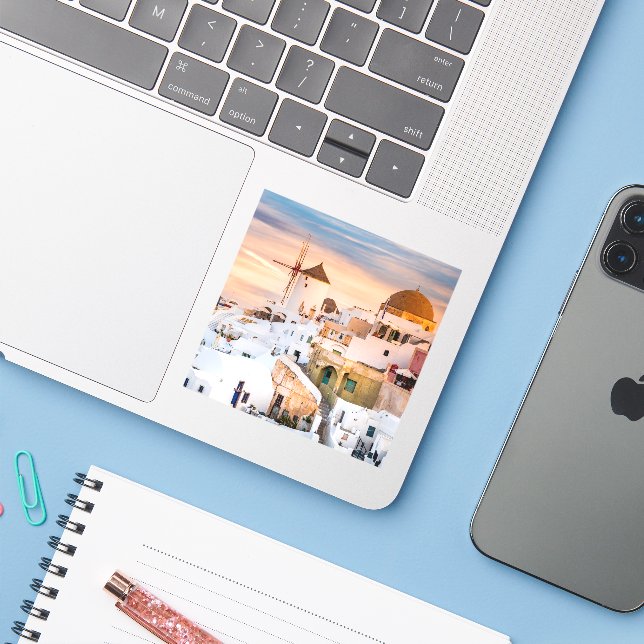 Oia Santorini (Laptop w/ iPhone)