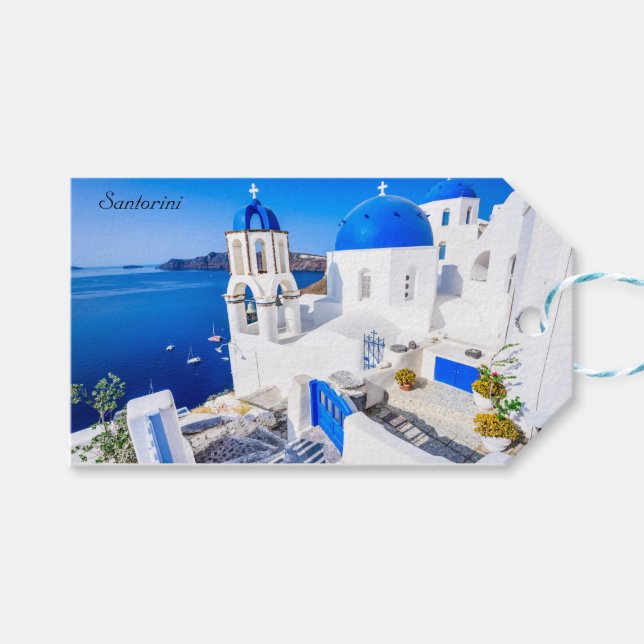 Oia Santorini Gift Tags (Front (Horizontal))