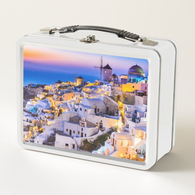 Oia Santorini Metal Lunch Box (Front)