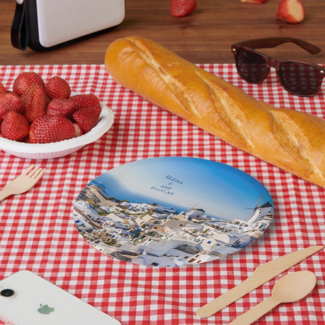 Oia Santorini Paper Plate (Picnic)