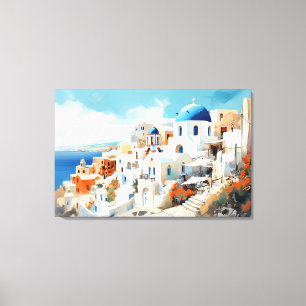 Oia, Santorini - Stretched Canvas Print