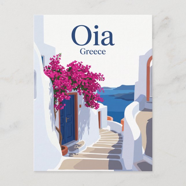 Oia Side Street Greece Postcard (Front)