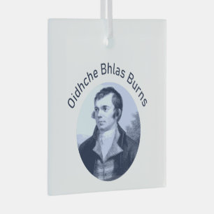 Oidhche Bhlas Burns Gaelic Blue-Colour Glass Tree Decoration