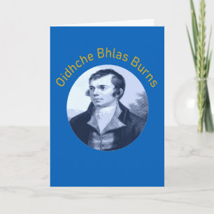 Oidhche Bhlas Burns Gaelic Blue-Colour Holiday Card