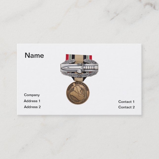 OIF Combat Action Badge Business Card (Front)