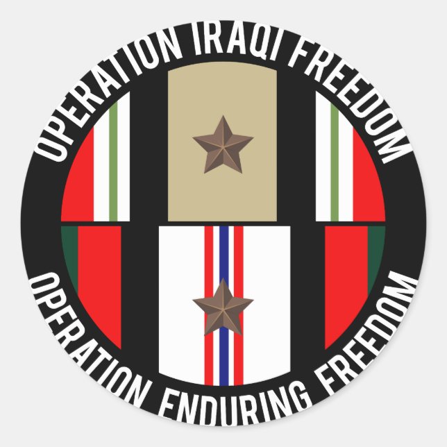 OIF - OEF 1 star Classic Round Sticker (Front)