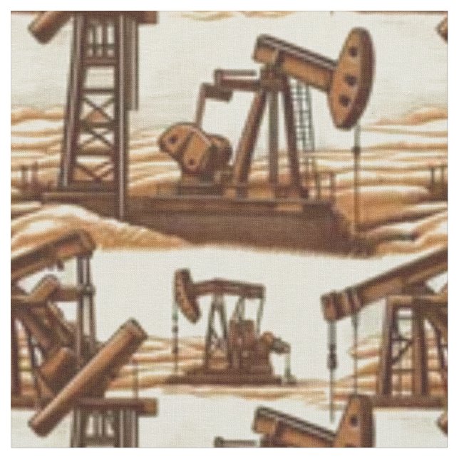 Oil and Gas Energy Industry Drilling Rig Pump Jack Fabric (Close Up)