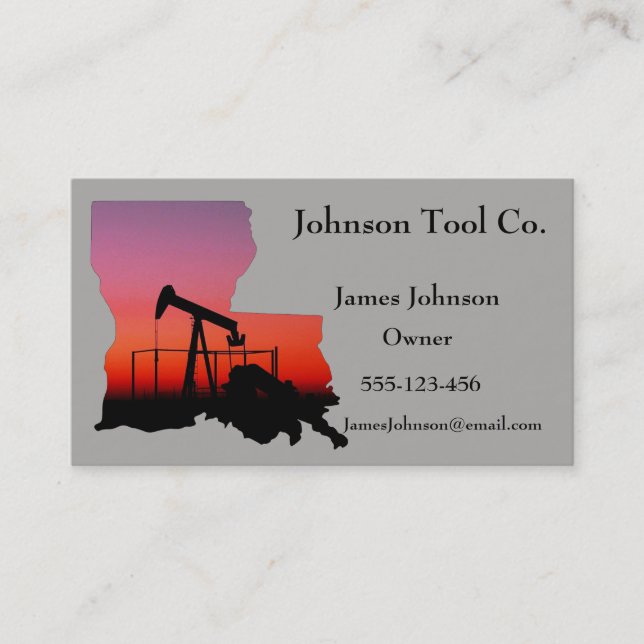 Oil And Gas Industry Business Cards Louisana (Front)