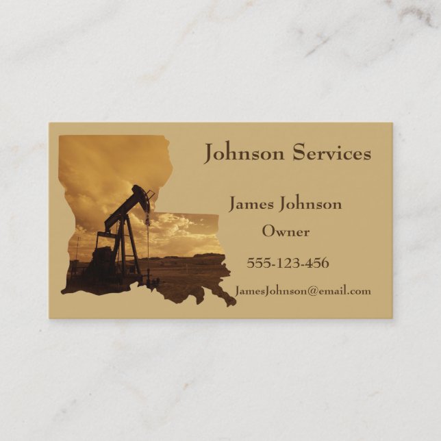 Oil And Gas Industry Business Cards Louisana (Front)