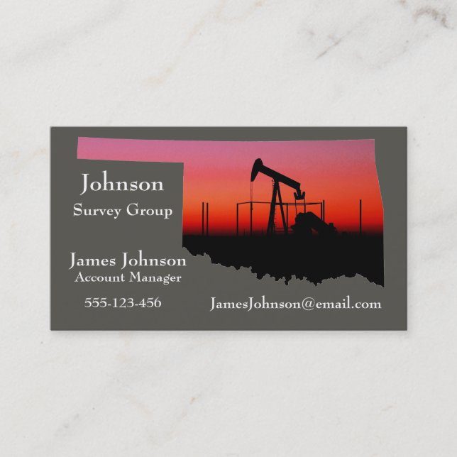 Oil And Gas Industry Business Cards Oklahoma (Front)