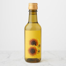 Oil bottle sunflower label