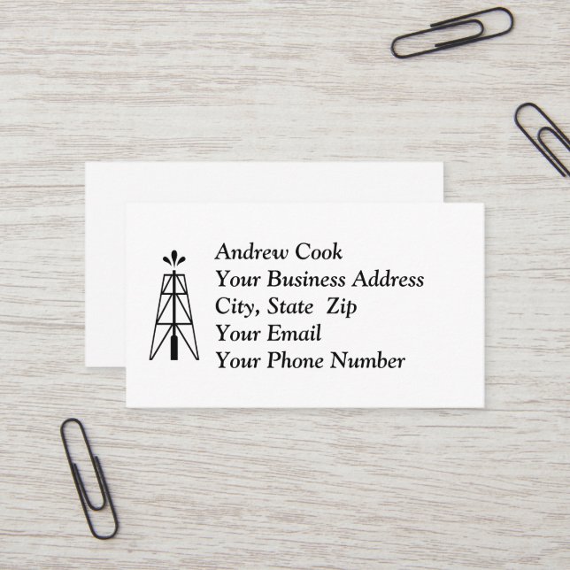 Oil Derrick  Business Card (Front/Back In Situ)