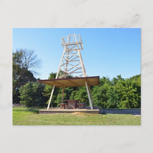 Oil Derrick Picnic Table, I-20 Highway, Texas Postcard (Front)