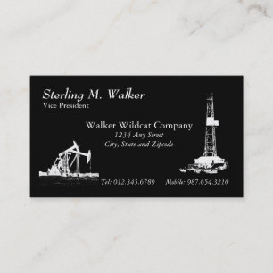 Oil Drilling Rig Pumping Unit Inches Centimetre Business Card