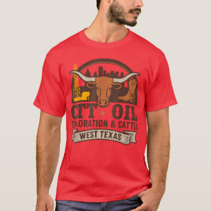 Oil Exploration and Cattle - style T-Shirt