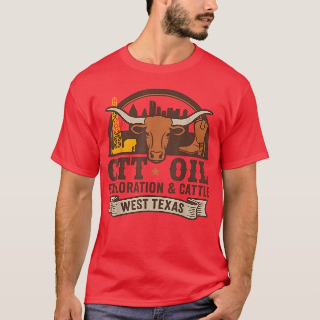Oil Exploration and Cattle - style T-Shirt (Front)