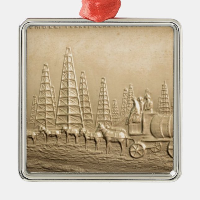 Oil Field  Humble, Texas Metal Tree Decoration (Front)
