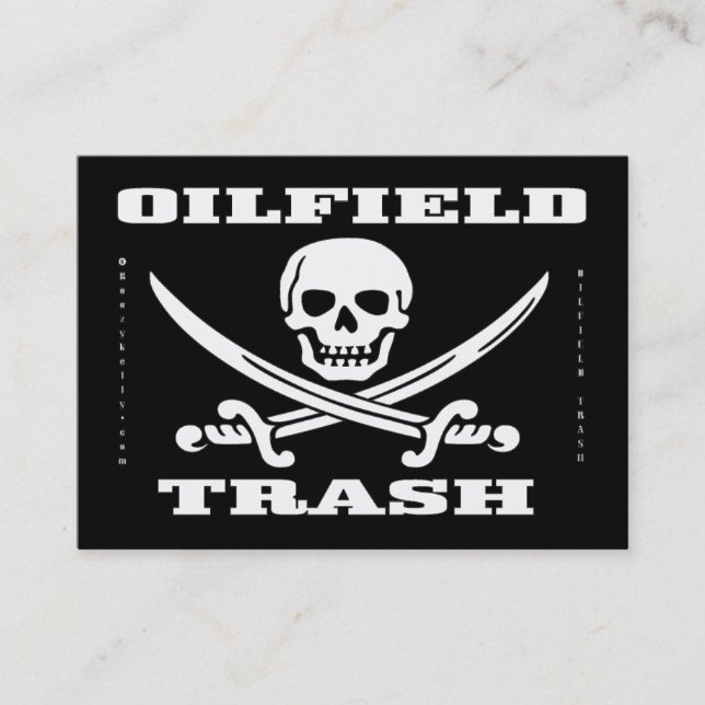 Oil Field Trash,Jolly Roger,Business Cards,Oil Business Card (Front)