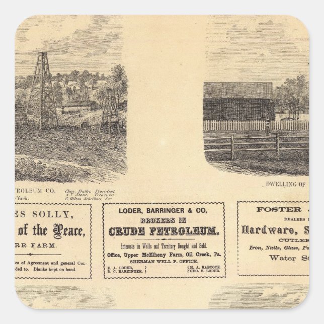 Oil fields, residence square sticker (Front)